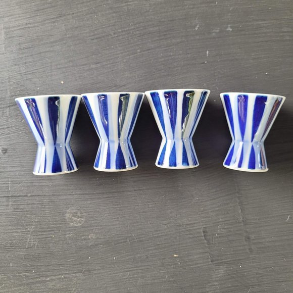 Blue and White Japanese Sake Set - Picture 3 of 8